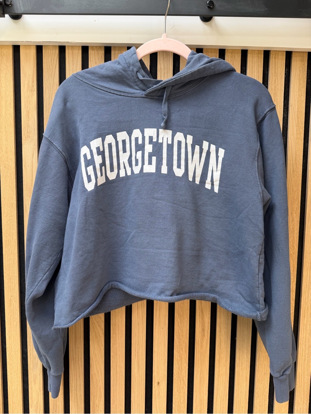 Brandy Melville Cropped Georgetown Hoodie - Slate Blue